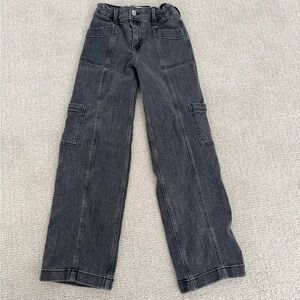 Abercrombie Kids Black High Rise Wide Leg Jeans
